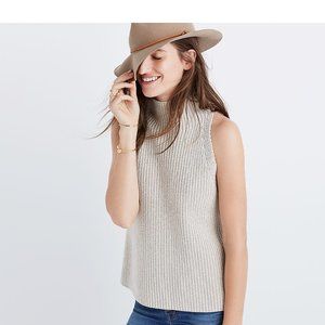Madewell Beige Mock-Neck Sleeveless Sweater Vest Size XS